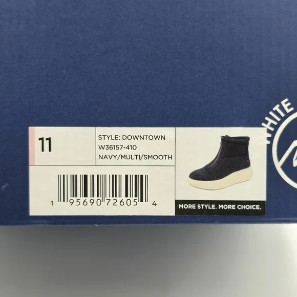 NIB White Mountain Downtown Zip-Up Platform Winter Boots, Navy/Multi/Smooth, 11 - Picture 15 of 16